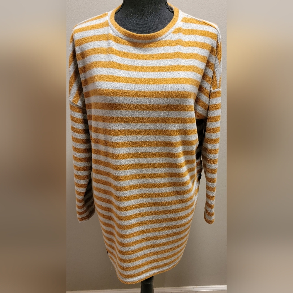 Simply Southern Yellow and Gray Striped Knit
